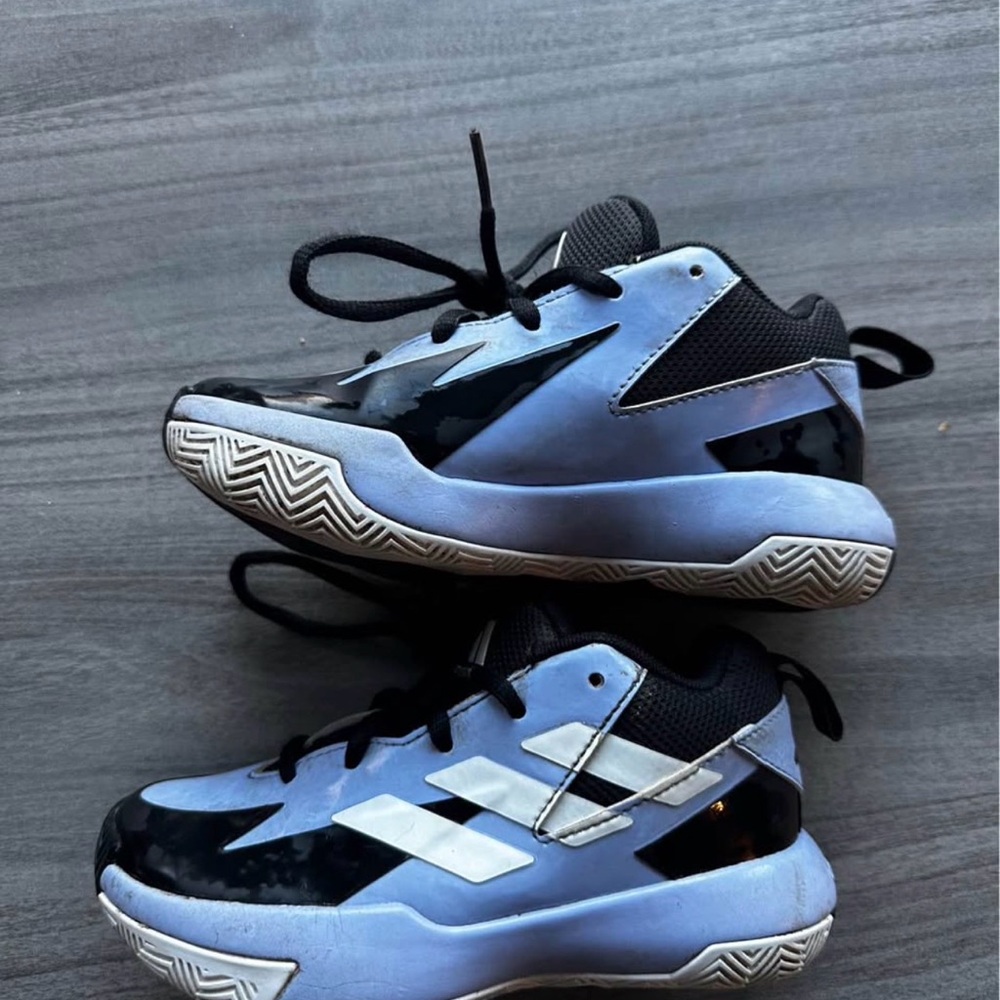 adidas Kids' Black and Light Blue Sneakers